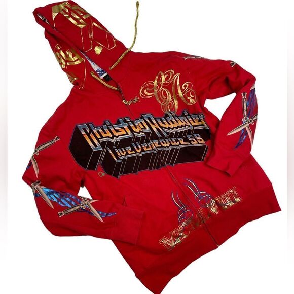 Christian Audigier Hooded Zip zip Sweatshirt - Picture 1 of 8